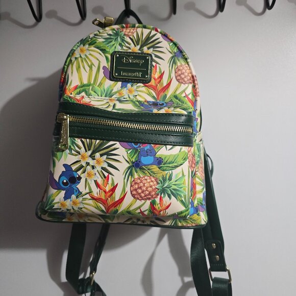 Loungefly Disney Lilo & Stitch Hawaiian Pineapple All Over Print Mini Backpack - Picture 1 of 1